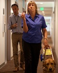 Image showing a blind person using a mobile vision system